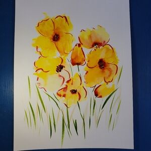 Sunlit Blossoms Floral Art Painting 12in. X 9in.